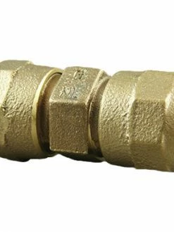 Cambridge Brass Copper Tube Size LF Brass Compression Coupling With Stop Waterworks Products