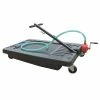 Dynaline Low Profile Wheeled Oil Drain Pan With Iron Manual Pump - 64L Capacity Lube And Fuel Tools