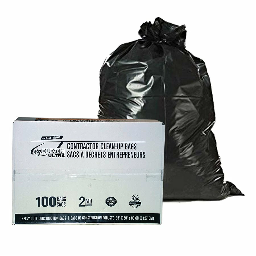 EZ Clean Ultra Heavy Duty Construction Clean Up Bags - 2 Mil Thickness - 35" X 50" Size - Box Of 100 3 EZ Clean Ultra Heavy Duty Construction Clean Up Bags - 2 Mil Thickness - 35" X 50" Size - Box Of 100
