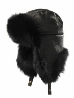 Work Hats Crowncap Black Fox Aviator Hat