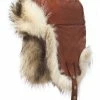Crowncap Arctic Raccoon With Cognac Lambskin Aviator | Cognac/Natural