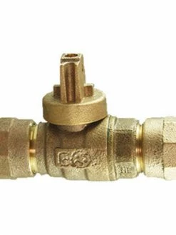 Cambridge Brass Waterworks Products Iron Pipe Size LF Brass Compression Curb Stop