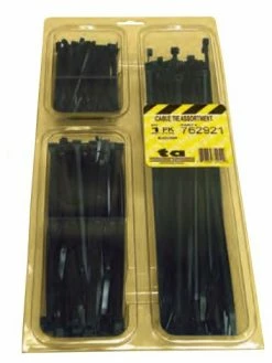 Electrical Supplies Techspan Black Cable Tie Assortment – 400 Pcs