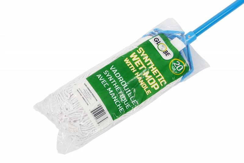 Globe Commercial Products Cleaning Tools Combo Mop Set - 20 Oz Synthetic Mop W/ 54" Metal Quick Release Handle 3 Globe Commercial Products Cleaning Tools Combo Mop Set - 20 Oz Synthetic Mop W/ 54" Metal Quick Release Handle