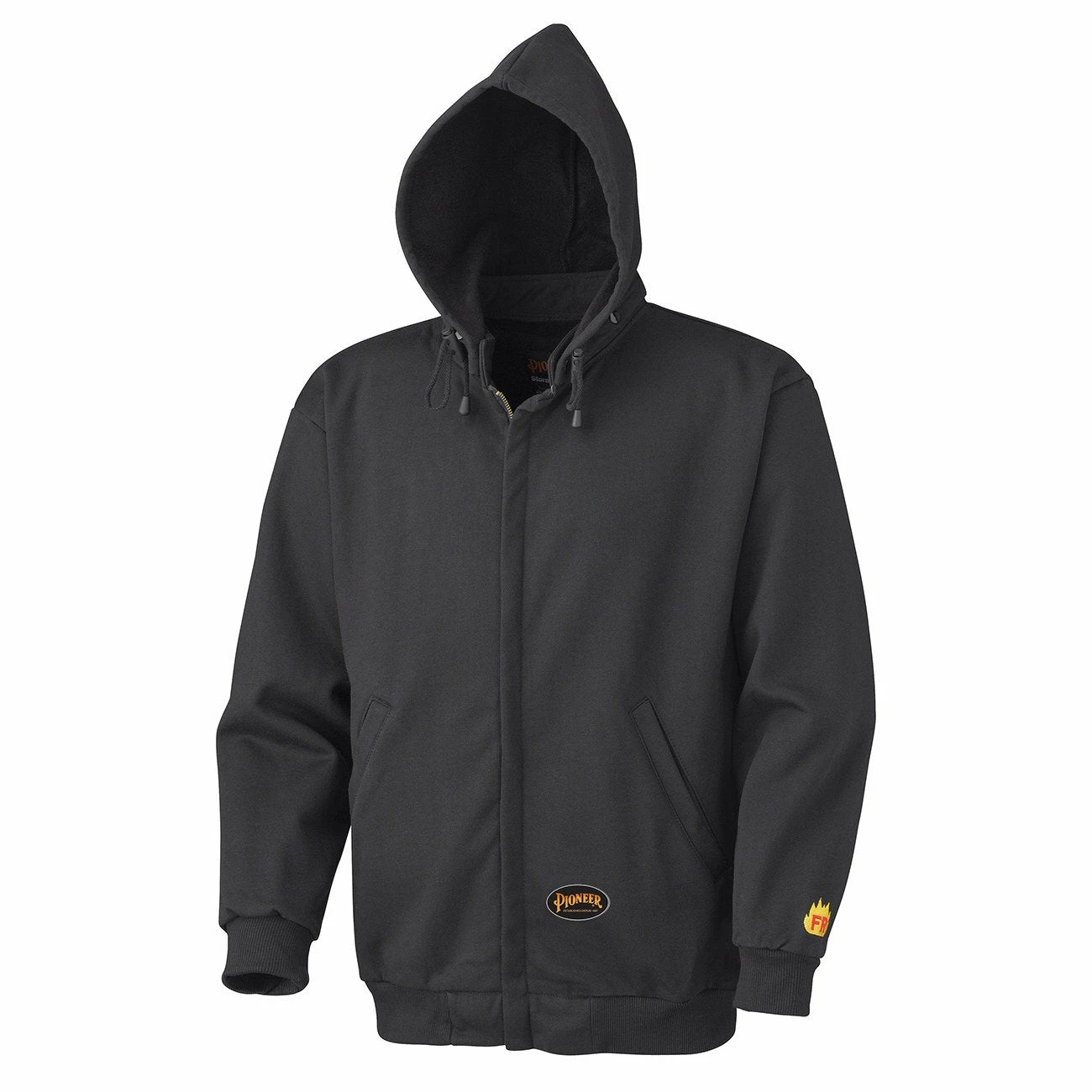 Pioneer FR/Arc Rated Zip Style Heavyweight Cotton Fleece Hoodie | Black | Sizes Small To 7XL Flame Resistant Work Wear 3 Pioneer FR/Arc Rated Zip Style Heavyweight Cotton Fleece Hoodie | Black | Sizes Small To 7XL Flame Resistant Work Wear