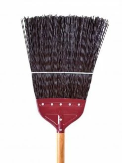 Globe Commercial Products Railroad Track Broom W/ 48" Wood Handle Cleaning Tools