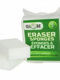 Globe Commercial Products Erase-It Sponge - Large Size - 4 Pack (Case Of 36) Cleaning Tools
