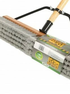Globe Commercial Products Cleaning Tools The Beast™ Contractor's Soft Bristle Push Broom Assembly - 18" Head