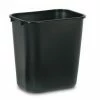 Globe Commercial Products Black Rectangular Wastebaskets Cleaning Tools