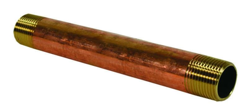 Cleanflow Lead Free Brass Threaded Pipe Nipple X 6" Length 3 Cleanflow Lead Free Brass Threaded Pipe Nipple X 6" Length