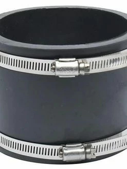 Cleanflow Fittings And Valves Flexible Connector Sewer Pipe Couplings For 1-1/4" To 10" Pipes