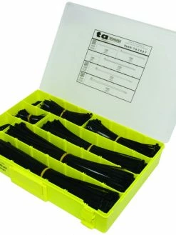 Electrical Supplies Techspan Black Cable Tie Assortment – 1485 Pcs