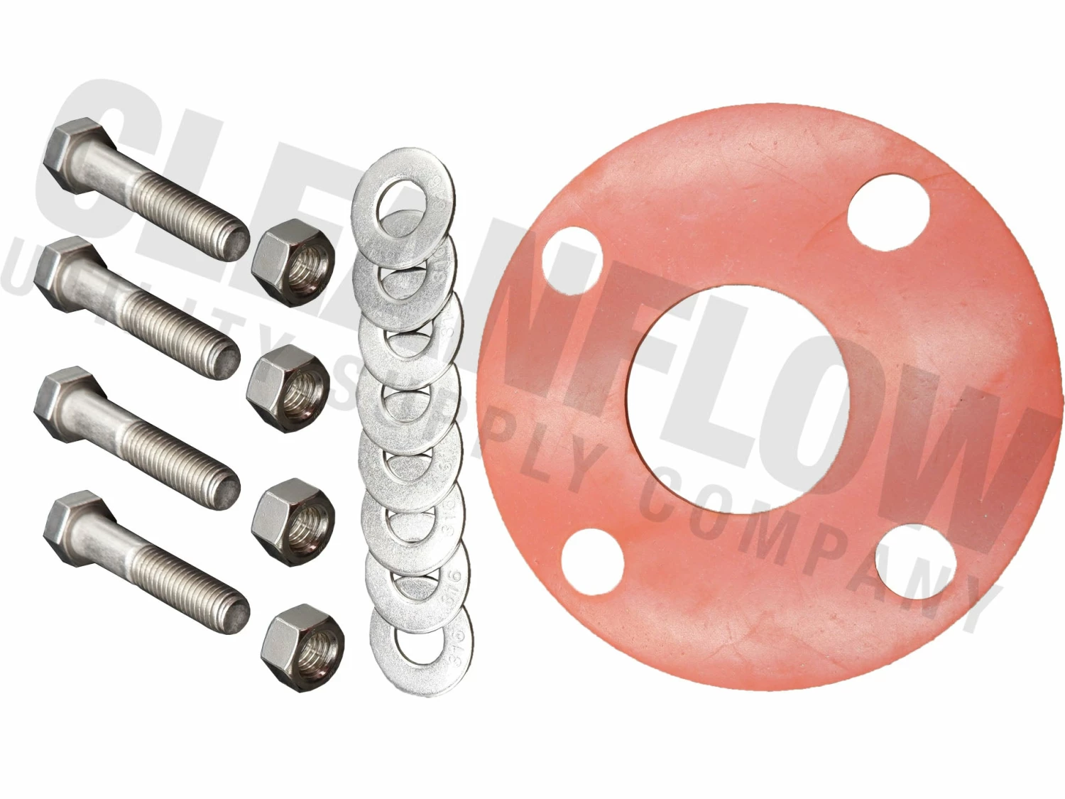 Cleanflow 316 SS Flange Bolt Packs With Gaskets - ANSI 150# 4 Cleanflow 316 SS Flange Bolt Packs With Gaskets - ANSI 150#