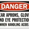 Cleanflow Safety Supplies Acid Handling Safety Sign