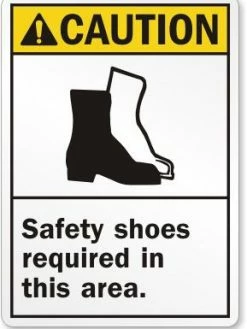 Cleanflow Caution Safety Shoes Required Safety Sign