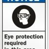 Cleanflow Safety Supplies Notice Eye Protection Required Safety Sign