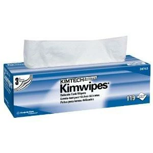 Kimtech Kimwipes 34743 Three Ply Delicate Task Wipers | 12" X 12" | Bx/119 3 Kimtech Kimwipes 34743 Three Ply Delicate Task Wipers | 12" X 12" | Bx/119