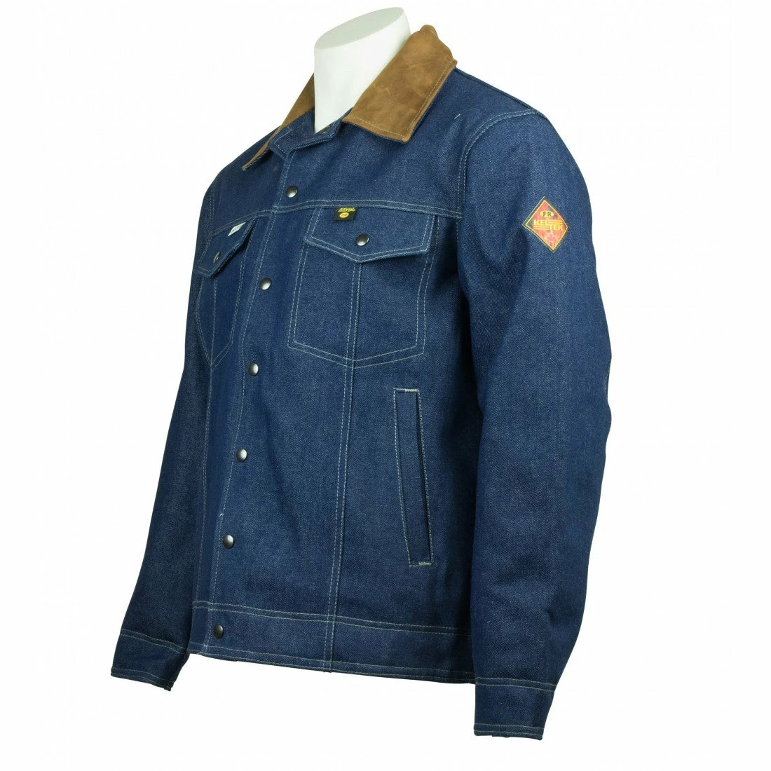 KELTEK Apparel KELTEK Indura® Lined Denim Flame Resistant Jacket W/ Leather Collar (CAT 2) Flame Resistant Work Wear 4 KELTEK Apparel KELTEK Indura® Lined Denim Flame Resistant Jacket W/ Leather Collar (CAT 2) Flame Resistant Work Wear