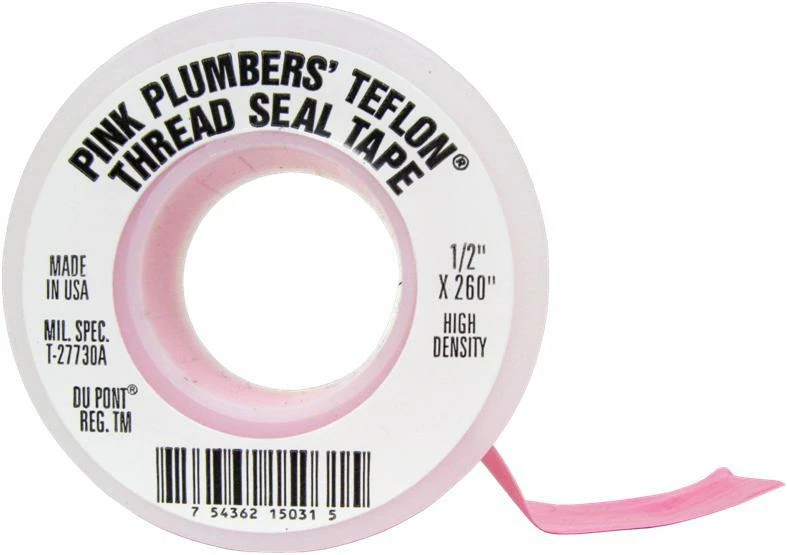 Greenline 1/2" And 3/4" Pink Plumbers Thread Seal Teflon Tape 3 Greenline 1/2" And 3/4" Pink Plumbers Thread Seal Teflon Tape