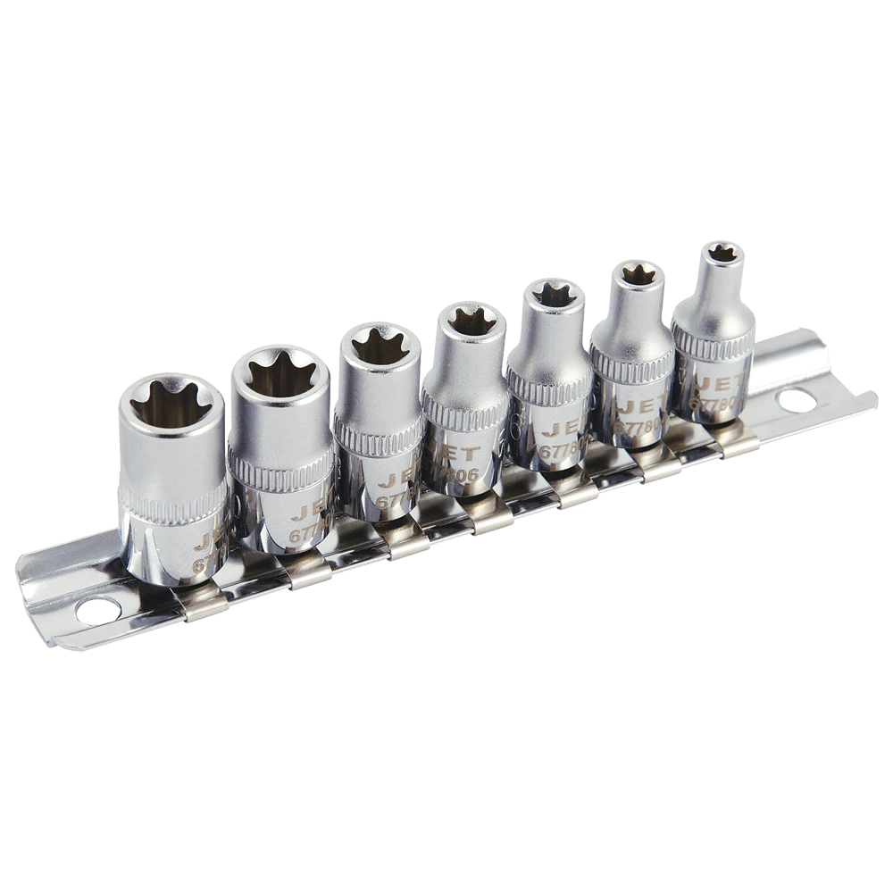 Jet 1/4" Drive Chrome Socket Set | External Torx | Regular | 7 Piece Hand Tools 3 Jet 1/4" Drive Chrome Socket Set | External Torx | Regular | 7 Piece Hand Tools