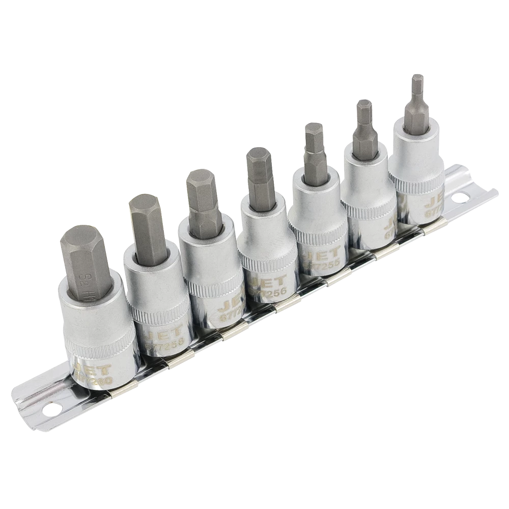 Hand Tools Jet 3/8" Drive Hex Bit Socket Set - Metric | 2" Length | 7 Piece 3 Hand Tools Jet 3/8" Drive Hex Bit Socket Set - Metric | 2" Length | 7 Piece