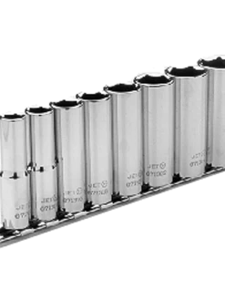 Jet 3/8" Drive SAE Chrome Socket Set - 6 Point - 8 Piece - DEEP Hand Tools