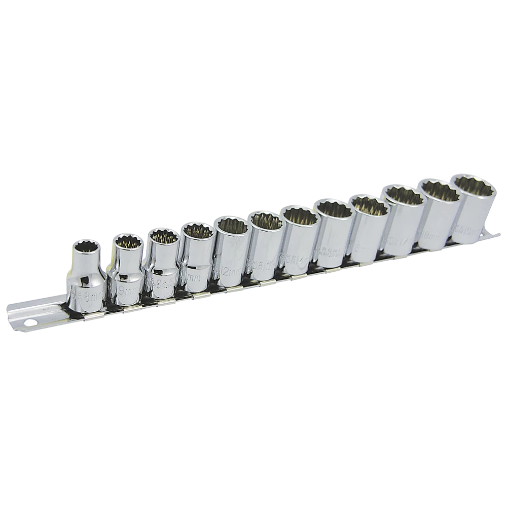 Hand Tools Jet 3/8" Drive Metric Chrome Socket Set - 12 Point - 12 Piece 3 Hand Tools Jet 3/8" Drive Metric Chrome Socket Set - 12 Point - 12 Piece