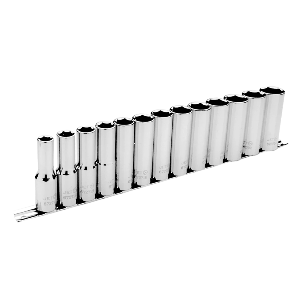 Jet 1/2" Drive Metric Chrome Socket Set - 6 Point - 13 Piece - DEEP 3 Jet 1/2" Drive Metric Chrome Socket Set - 6 Point - 13 Piece - DEEP
