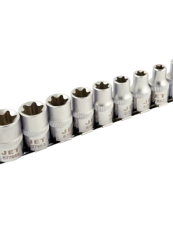 Jet 1/2" Drive Chrome Socket Set | Torx | Regular| 9 Piece Hand Tools