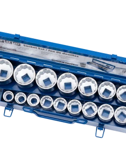 Hand Tools Jet 3/4" Drive SAE Chrome Socket Set - 12 Point - 17 Piece
