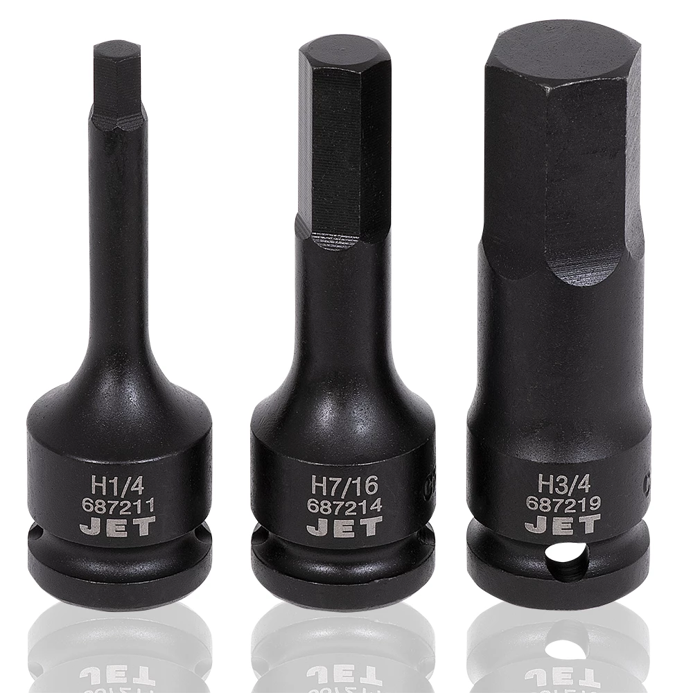 Power Tool Accessories Jet 1/2" Drive SAE Impact Socket | Hex Bit Set | 3" Length | 8 Piece 5 Power Tool Accessories Jet 1/2" Drive SAE Impact Socket | Hex Bit Set | 3" Length | 8 Piece