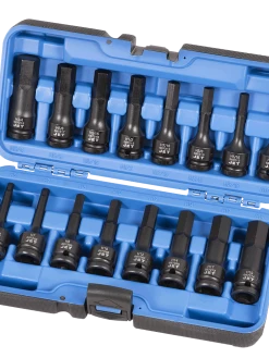 Jet 1/2" Drive SAE/Metric Impact Socket | Hex Bit Set | 3" Length | 16 Piece Power Tool Accessories