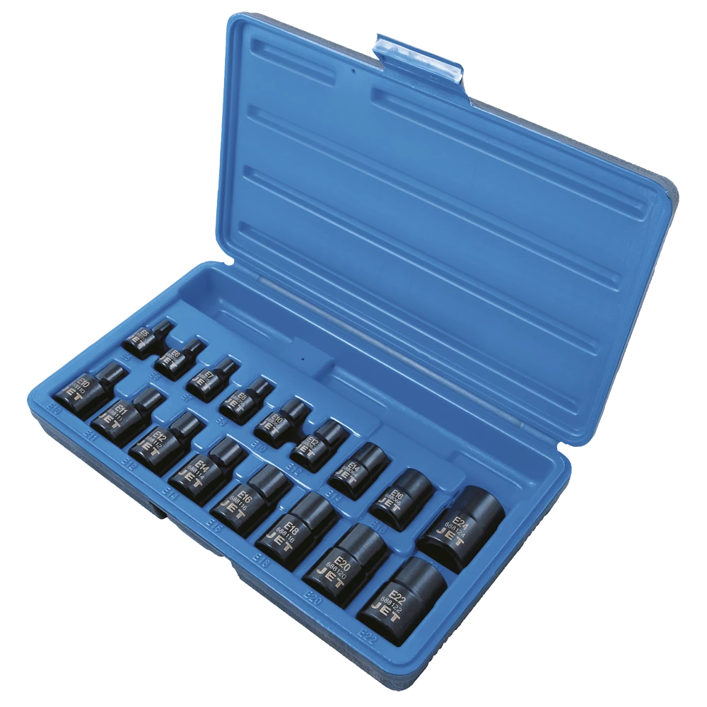 Jet 3/8" & 1/2" Drive External Torx Impact Socket Set | 17 Piece 3 Jet 3/8" & 1/2" Drive External Torx Impact Socket Set | 17 Piece