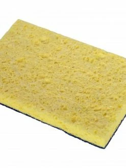 Globe Commercial Products Cleaning Tools Green/Yellow Heavy Duty Cellulose Scrub Sponges (Case Of 50)