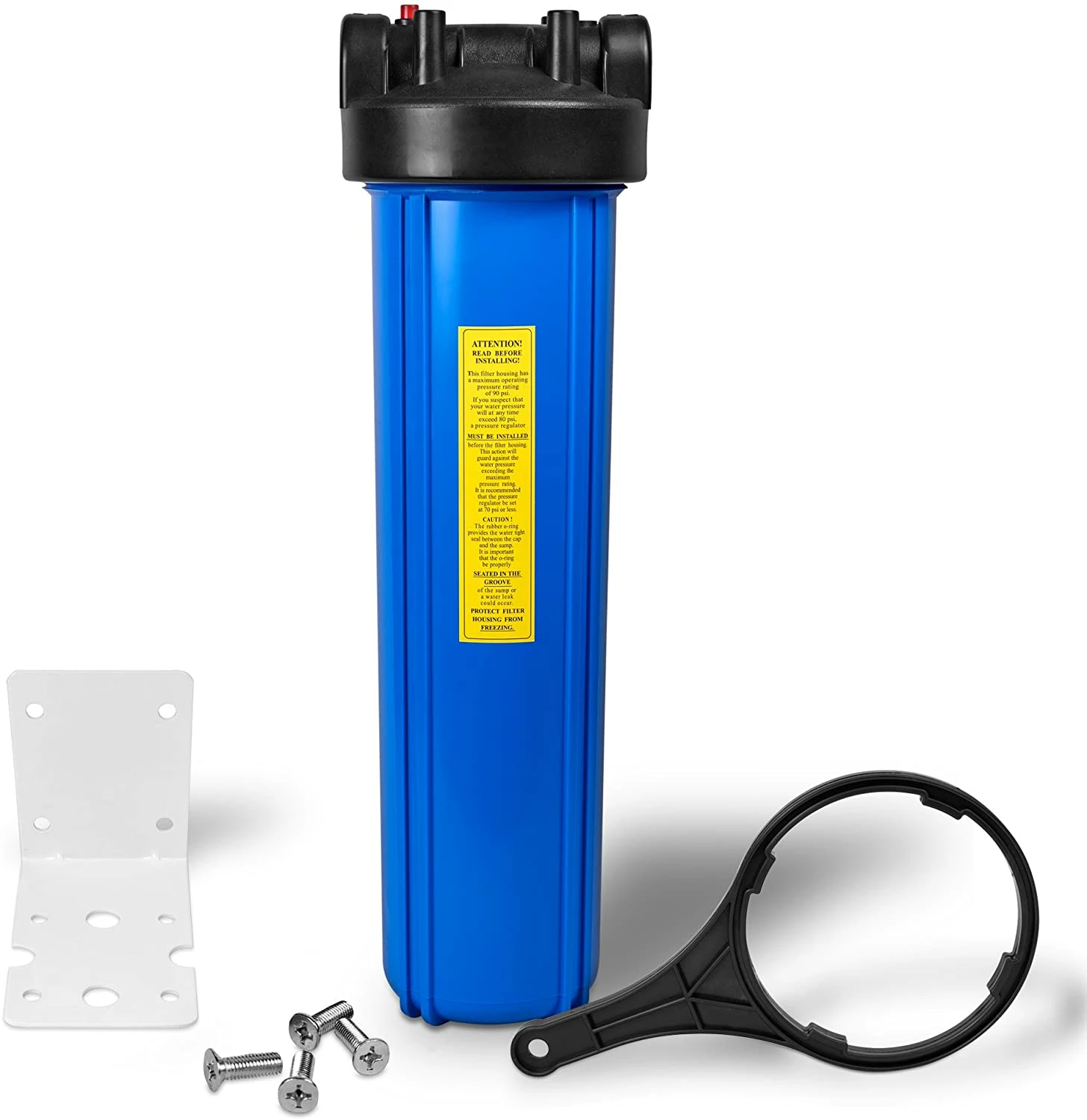 Waterite Commercial Water Filters And UV Parts Single 4.5" OD Big Blue Water Filter Housing | 20" | Blue/Black 3 Waterite Commercial Water Filters And UV Parts Single 4.5" OD Big Blue Water Filter Housing | 20" | Blue/Black