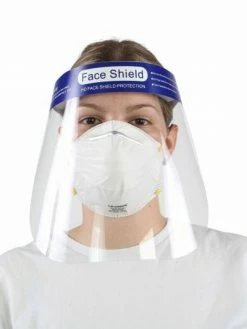 Globe Commercial Products Re-Usable Face Shields W/ Anti-Fog Coating - Case Of 200 Shields