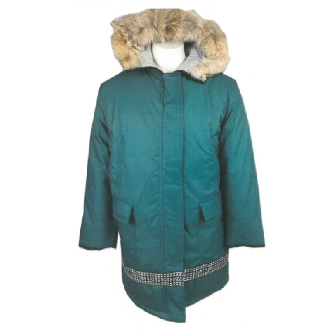 Kelsey Trail Women's 40" Length DAC 2 Poly/Cotton Parka With Coyote Fur Trim Hood And Braided Bottom | S-3XL 3 Kelsey Trail Women's 40" Length DAC 2 Poly/Cotton Parka With Coyote Fur Trim Hood And Braided Bottom | S-3XL