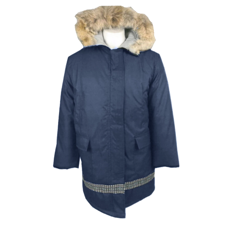 Kelsey Trail Women's 40" Length DAC 2 Poly/Cotton Parka With Coyote Fur Trim Hood And Braided Bottom | S-3XL 4 Kelsey Trail Women's 40" Length DAC 2 Poly/Cotton Parka With Coyote Fur Trim Hood And Braided Bottom | S-3XL