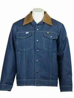 KELTEK Apparel Flame Resistant Work Wear KELTEK Indura® Insulated Denim Flame Resistant Jacket W/ Leather Collar (CAT 3)