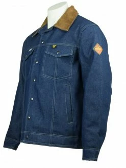 KELTEK Apparel Flame Resistant Work Wear KELTEK Indura® Insulated Denim Flame Resistant Jacket W/ Leather Collar (CAT 3)
