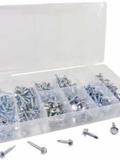 ATD Automotive Supplies Hex Washer Head Self Drilling Screw Assortment - 200 Piece