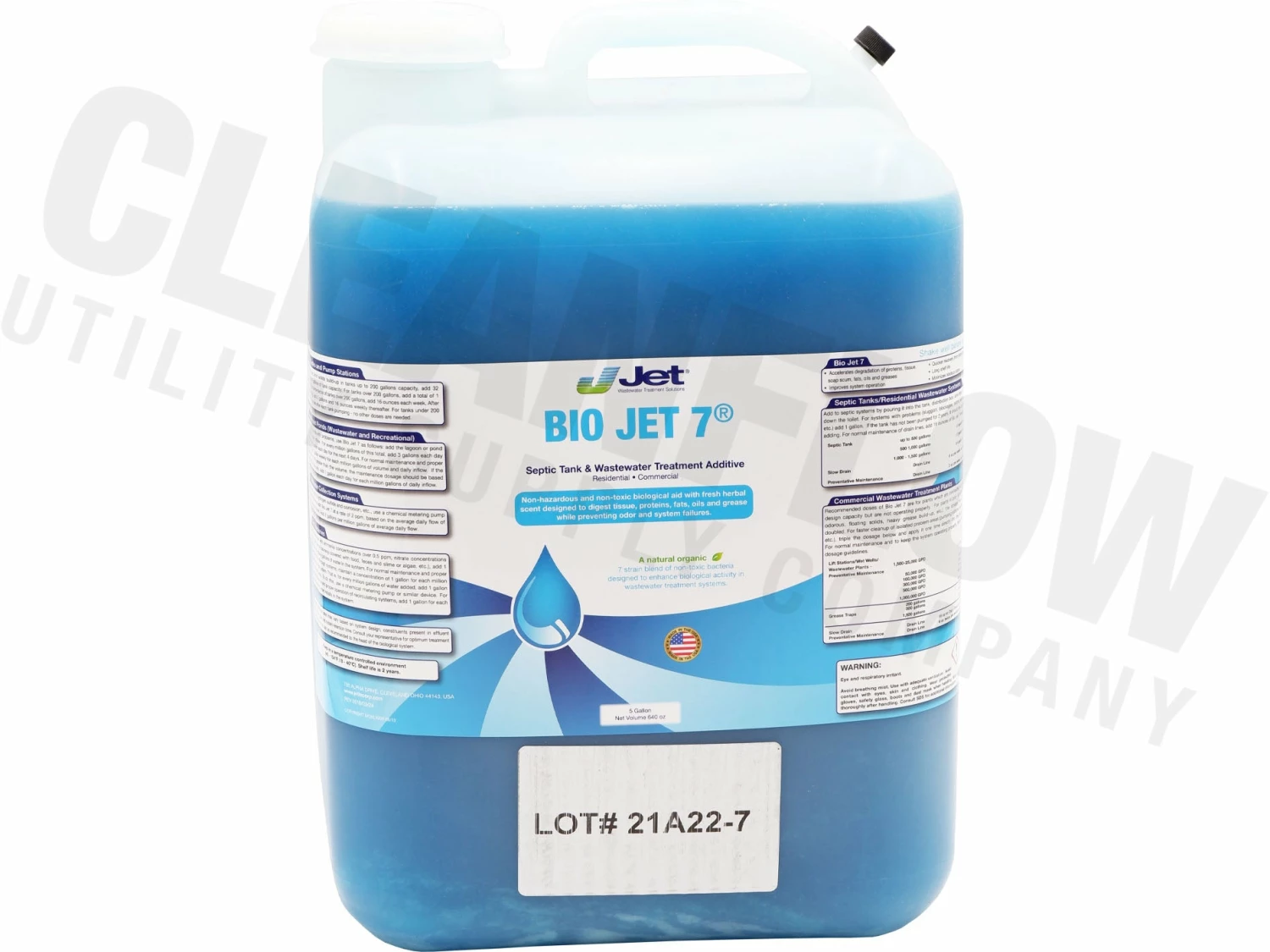 Jet Inc Water Treatment Chemicals BioJet 7 Bacterial Wastewater Treatment Supplement | 5 Gallon Jug 3 Jet Inc Water Treatment Chemicals BioJet 7 Bacterial Wastewater Treatment Supplement | 5 Gallon Jug