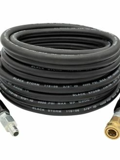 Greenline Black Storm Quick Connect Pressure Washer Hose Assemblies – 4000 PSI Rated