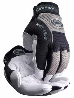 Caiman® 2955 Goat Grain Padded Palm Knuckle Protection Mechanic's Gloves Work Gloves