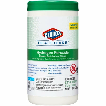 Clorox Hydrogen Peroxide Disinfectant Wipes - Tub Of 95 Wipes - Case Of 6 Tubs 3 Clorox Hydrogen Peroxide Disinfectant Wipes - Tub Of 95 Wipes - Case Of 6 Tubs