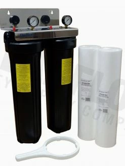 Waterite Commercial Water Filters And UV Parts DuPlex 4.5" OD Big Blue Water Filter Housing | 20" 13 Waterite Commercial Water Filters And UV Parts DuPlex 4.5