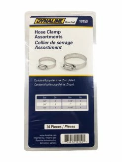 Dynaline Hose Clamps Assortment 34 Pieces / 6 Sizes Automotive Supplies