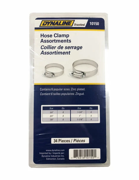 Dynaline Hose Clamps Assortment 34 Pieces / 6 Sizes Automotive Supplies 3 Dynaline Hose Clamps Assortment 34 Pieces / 6 Sizes Automotive Supplies