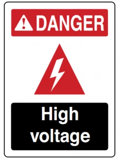 Dynamic Safety Supplies Danger - High Voltage Safety Sign - Various Sizes And Materials