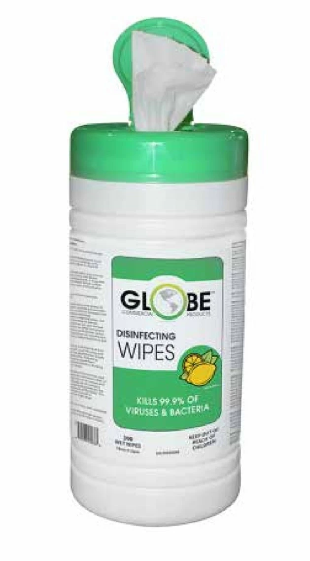 Globe Commercial Products Disinfectant Surface Wipes - 100 Count Tub - Case Of 12 Cleaning Supplies 3 Globe Commercial Products Disinfectant Surface Wipes - 100 Count Tub - Case Of 12 Cleaning Supplies